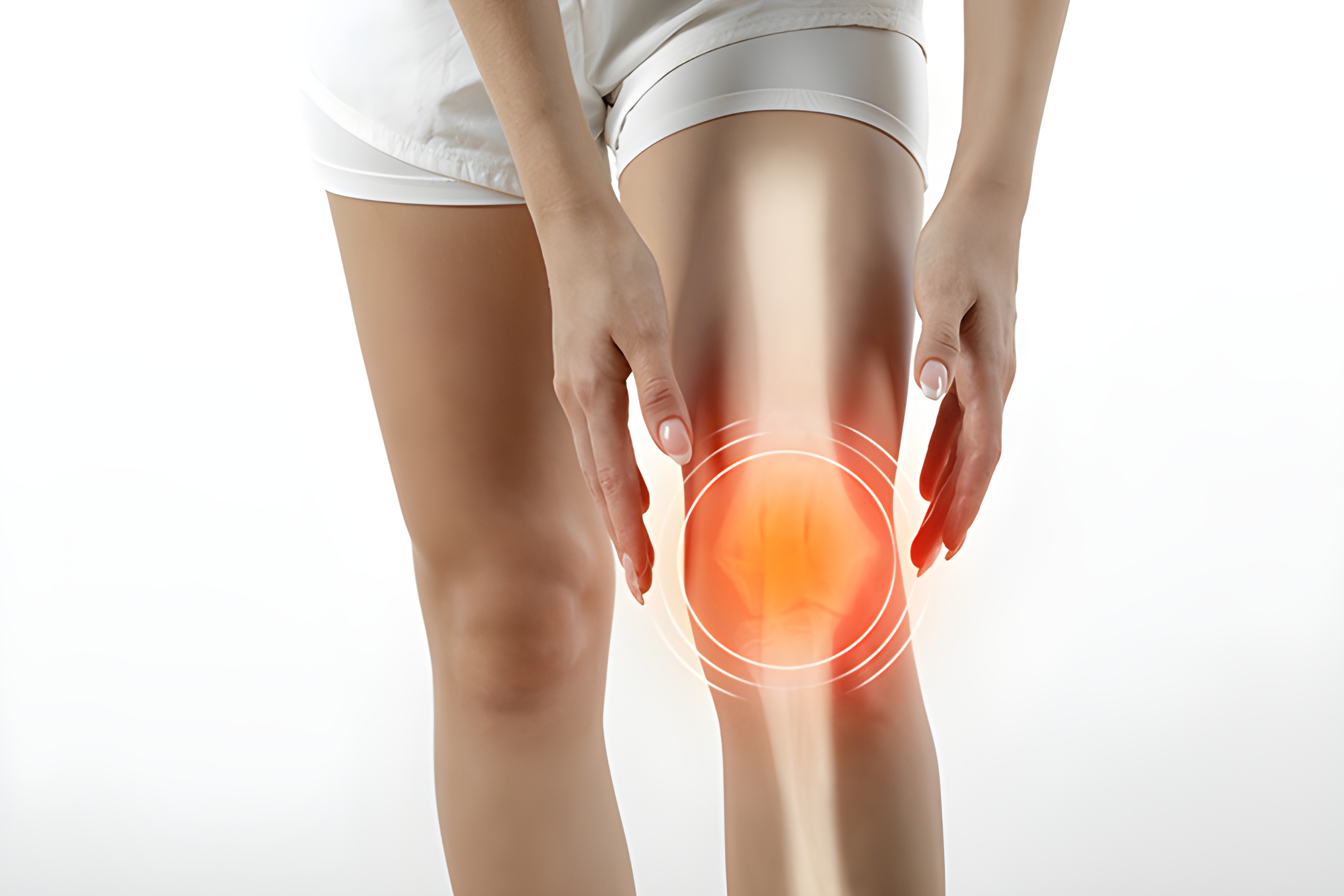 Схематический рисунок боли в колене при остеоартрите коленного сустава